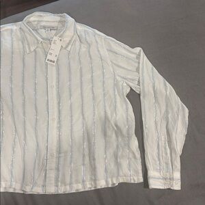 Urban Outfitters White Striped Shirt